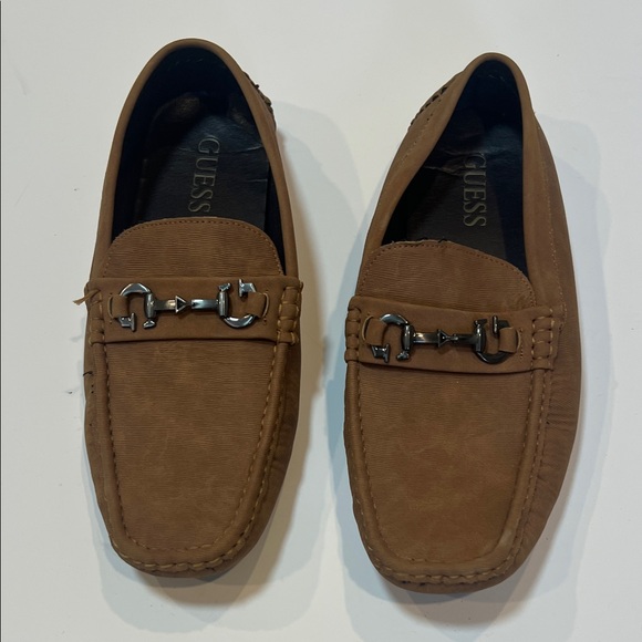 GUESS Men's Tan Loafers with Silver Accent - Picture 1 of 5